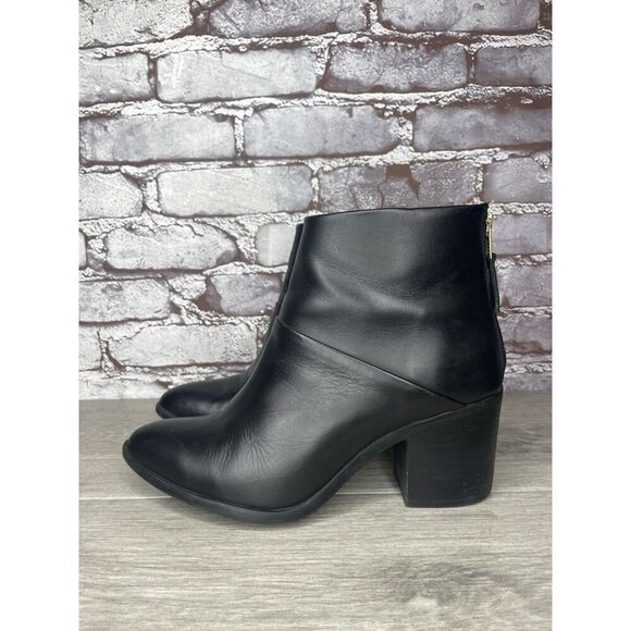 Nisolo Black Leather Ankle Back Zip Heel Booties Boots Women’s 9M US/40EU Mexico - Picture 14 of 16